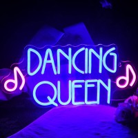 Dancing Queen Neon Sign Dance Led Sign Purple Neon Lights Dance Club Lights Up Sign Usb Powered Switch Neon Signs For Wall Decor