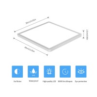 Delipop Flush Mount Ceiling Light 12 Inch 24W Ultra Thin Square Led Ceiling Light 6500K Cool White Low Profile Light Fixture F