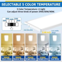 Allsmartlife 1X4Ft Led Flat Panel Light Surface Mount 24W30W40W 4980Lm Dimmable 5Cct 3000K6000K Edgelit Troffer Ceiling L