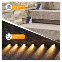 Zongxff Led Solar Stair Light Wireless Step Light Automatic Onoff Ip67 Waterproof Deck Light Warm White 6 Pieces Set All Night