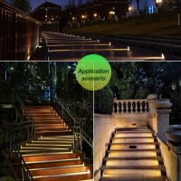 Zongxff Led Solar Stair Light Wireless Step Light Automatic Onoff Ip67 Waterproof Deck Light Warm White 6 Pieces Set All Night