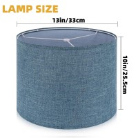 Drum Lamp Shade Set Of 2 13X13X10 Inches Easy Assembly Lampshades For Table Lamp Bedside Lamp Floor Lamp Spider Fitter Blue