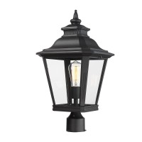 Luminzone Large Outdoor Post Light Fixtures 21 Lamp Post Light Fixture Black Finish Waterproof Antirust Aluminum Pillar Outsi