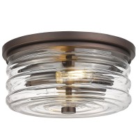 Luminzone Industrial Light Fixtures Ceiling Light Fixtures Flush Mount Ceiling Lights 2Light With Clear Glass Outdoor Ceiling