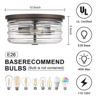 Luminzone Industrial Light Fixtures Ceiling Light Fixtures Flush Mount Ceiling Lights 2Light With Clear Glass Outdoor Ceiling