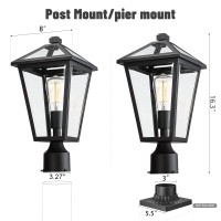 Luminzone Outdoor Post Lights Fixtures Lamp Post Light Fixture Black Finish Waterproof And Antirust Aluminum Pillar Outside L