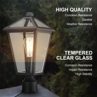 Luminzone Outdoor Post Lights Fixtures Lamp Post Light Fixture Black Finish Waterproof And Antirust Aluminum Pillar Outside L