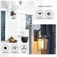 Luminzone Outdoor Light Fixtures Wall Mount Waterproof Exterior Wall Lanterns With Glass Outside Wall Sconces Front Porch Lig