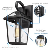 Luminzone Outdoor Light Fixtures Wall Mount Waterproof Exterior Wall Lanterns With Glass Outside Wall Sconces Front Porch Lig