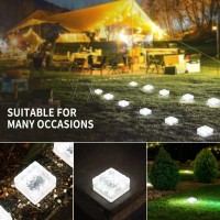 Hoflyw 6 Pack Solar Brick Lights Landscape Path Light Garden Decoration Yard Paver Road Lighting Recessed Paver For Garden Path