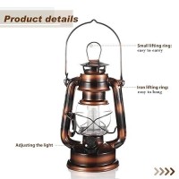 4 Pieces 8 Inch Vintage Led Hurricane Lantern 12 Warm Leds And Dimmer Switch Battery Operated Metal Lantern Decorative Hanging L