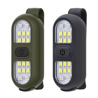 2 Pack Clip On Flashlights, Running Light For Runners Rechargeable Safety Lights For Walking At Night Hands Free Flashlight Portable Led Work Light Warning Flashing Camping Hiking Walking Dog Green