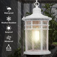 Darkaway Large Outdoor Pendant Lights For Porch 15Inch Outdoor Chandelier Hanging Porch Lights Outdoor Ceiling Mount Aluminum W