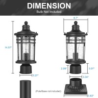 Darkaway Outdoor Post Lights Lamp Posts Outdoor Lighting Waterproof Aluminum Post Lights Outdoor Light Fixtures With Glass Lig