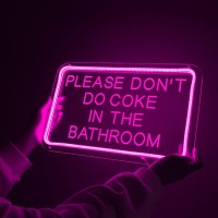 Planzo Please Dont Do Coke In The Bathroom Pink Led Neon Sign Home Bedroom Bathroom Game Room Bar Store Wall Art Decor Sign Bir