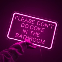 Planzo Please Dont Do Coke In The Bathroom Pink Led Neon Sign Home Bedroom Bathroom Game Room Bar Store Wall Art Decor Sign Bir