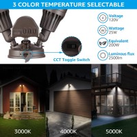 Leonlite 3Cct Led Security Light Motion Sensor Flood Lights Outdoor Aluminum 3 Modes Motion Detectordusk To Dawnswitch Cont