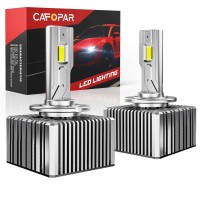 Cafopar D1S D2S D3S D4S Led Bulbs Upgrade +700% Brighter 30000Lm 150W, High And Low Beam, 6500K Cool White, 1:1 Mini Size Plug And Play, D2R Led Bulbs, Pack Of 2 (Yellow, D1S)