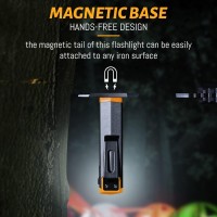 Roytoa Mini Flashlight Rechargeable Flashlights 300 Lumens Pocket Edc Flashlight With Magnetic Base Small Handheld Flashlight W