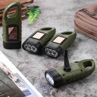 4 Pieces Hand Crank Solar Powered Flashlight Led Rechargeable Flashlight Survival Emergency Flashlights Hand Crank Lantern Snap