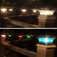 HUYIENO Solar Post Cap Lights 6pk - LED Deck Fence Lighting