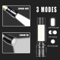 Led Flashlight Rechargeable Usb Mini Torch Light, Ultra Brightest Small Flash Light Handheld Pocket Compact Portable Tiny Lamp With Side Lantern, High Powered Tactical Travel Flashlights 1 Pack