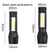 Led Flashlight Rechargeable Usb Mini Torch Light, Ultra Brightest Small Flash Light Handheld Pocket Compact Portable Tiny Lamp With Side Lantern, High Powered Tactical Travel Flashlights 1 Pack