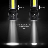 Led Flashlight Rechargeable Usb Mini Torch Light, Ultra Brightest Small Flash Light Handheld Pocket Compact Portable Tiny Lamp With Side Lantern, High Powered Tactical Travel Flashlights 1 Pack