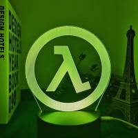 Abchat Half Life Logo Night Lamp For Game Room Decoration Cool Event Prize Of Game Store Color Changing Led Night Light Gift For Him