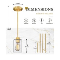 Audickic Pendant Lights Kitchen Island Farmhouse Gold Pendant Lighting With Clear Glass Shade Kitchen Pendant Lighting Over Is