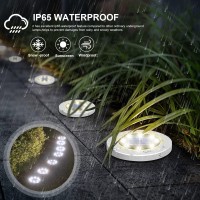 16 Pack Solar Ground Lights 8 Led Waterproof Inground Lights Solar Garden Lights Patio Disk Lights Solar Outdoor Landscape Lig