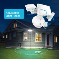 Olafus 65W Motion Sensor Outdoor Light 2 Pack Led Security Light 6000Lm 6500K Exterior Motion Flood Light With 3 Adjustable He