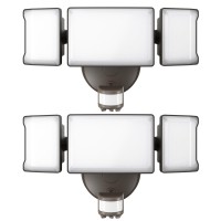 Olafus 65W Motion Sensor Outdoor Light 2 Pack Led Security Light 6000Lm 6500K Exterior Motion Flood Light With 3 Adjustable He