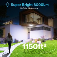 Olafus 65W Motion Sensor Outdoor Light 2 Pack Led Security Light 6000Lm 6500K Exterior Motion Flood Light With 3 Adjustable He