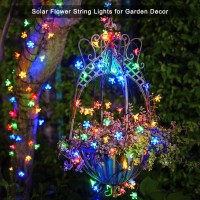 Jmexsuss 50Led Flower Solar String Lights Outdoor Warerproof, 30.6Ft Cherry Blossoms Solar Flower Lights, Solar Garden Lights Decorative For Garden Yard Patio Tree Party Decoration