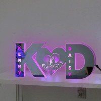 Lilancer Personalised Mirror Name Light |Personalised Letter Lamp Custom Photo Valentine S Day Decor Name Mirror Light Up,Through The Button Control| Mirror Lamp,7 Colors (Letter -Style)