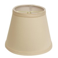 High Quality Fabric Lamp Shade Features a sturdy brass finish metal Bulb Clip that fits securely to your bulb No finial is needed Shade measures 5 top diameter x 8 bottom diameter x 65 slant height Hardback lampshade on white styrene backing Made from hig