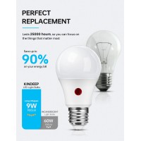 Dusk To Dawn Light Bulbs Outdoor, A19 Led Light Bulb With Automatic Auto On/Off Light Sensor, 5000K-Daylight, E26 Base, 900Lm, 9W (60W Equivalent) Smart Sensor Lights For Porch Garage Yard, 4 Pack