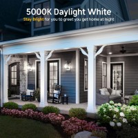 Dusk To Dawn Led Light Bulb, 9W (60Watt Equivalent) Auto On/Off Outdoor Lighting Led Bulb 5000K Daylight White, 900Lm, A19 E26 Base Smart Sensor Light Bulb For Porch Garage Hallway Yard Patio 6-Pack