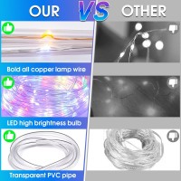 2 Pack Rope Lights, 66Ft 200 Led Waterproof Indoor Rope Lights, Battery Powered Trampoline Lights 8 Mode Fairy Lights Usb Powered String Lights With Remote For Camping Pool Party Outdoor Lights Decor