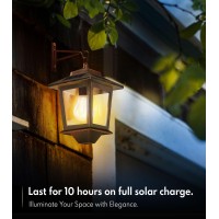 2 Pack Solar Wall Lanterns With Replaceable Bulb,Outdoor Hanging Solar Lights With 4 Solar Panels,Dusk To Dawn Led Outdoor Wall Sconce,Anti-Rust Waterproof Wall Lanterns With Hooks,3000K Warm White