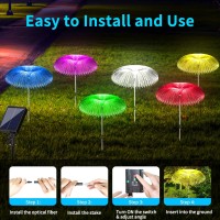 Axafnev Solar Lights For Outside 6 Pack 7 Colors Changing Jellyfish Lights Outdoor Waterproof Solar Flowers Garden Lights For Ya