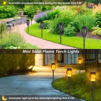 Hkmgt Solar Lights Outdoor Waterproof: 6 Pack Solar Outdoor Torches Lights With Flickering Flame - Mini Solar Landscape Decoration Lighting Auto On/Off For Pathway Patio