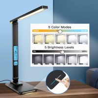 Led Desk Lamp With Wireless Charger Desk Lamps Usb Charging Ports For Home Office Bedroom Touch Control With 5 Color Modes