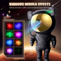 Black Astronaut Star Galaxy Projector Starry Nebula Ceiling Led Night Light Lamp With Timer Remote Kids Bedroom Adults Gaming