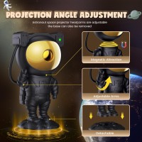 Black Astronaut Star Galaxy Projector Starry Nebula Ceiling Led Night Light Lamp With Timer Remote Kids Bedroom Adults Gaming