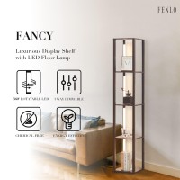 Fenlo Fancy Led Display Shelf With Dimmable Lights Led Shelf Floor Lamp For Living Room Sturdy Corner Shelf Curio Cabinet Di