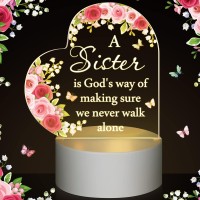 Jetec Friend Gifts For Women Friends Christian Birthday Religious Gift Night Light Inspirational Led Light For Birthday Holiday Lamp To My Bestie Gifts Table Decor (A Sister)