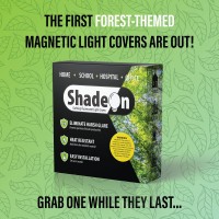 Shadeon Calming Fluorescent Light Covers (Set Of 8, Forest Canopy) - Magnetic Light Filters For Ceiling Lights Classroom & Office, Fits 2X4 Floresant Light Fixtures, Educational Supplies For Teachers