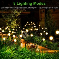 5 Pack Solar Garden Lights, Solar Firefly Lights Outdoor Waterproof 8 Modes Starburst Solar Powered Swaying Lights Garden Decor For Party Patio Yard Pathway Landscape Outdoor Lights Decorative